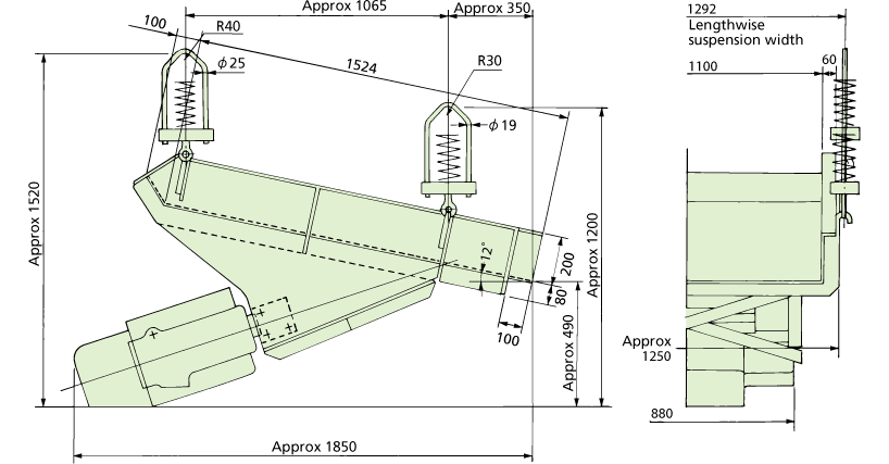 Vibrating Feeders Outer Dimensions